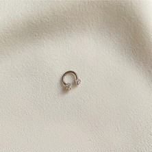 OkkoStore Kadın Silver Yarım Halka Taşlı Tragus Kıkırdak Piercing
