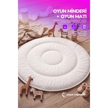 Yasetex Tasarım Pofuduk Bebek Oyun Minderi 100 cm Pamuklu Çocuk Oyun Matı Yer Yatağı