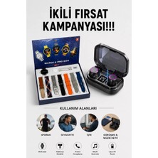 Hace Bazaar 2025 Model Çok Kordonlu Akıllı Saat ve Bluetooth Kulaklık El Fenerli