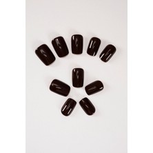 Pop Beauty Takma Tırnak Seti Bordo Renkli Zararsız Yapıştırıcı ile 24 Adet Kaliteli Tırnak