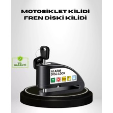 Hace Bazaar Titreşim Sensörlü Alarmlı Motosiklet Disk Kilidi 14MM Çelik Çift Kilitleme