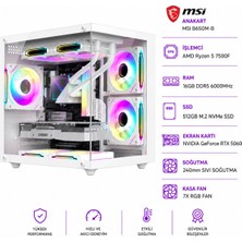Apphirex Rosa X50 Ryzen 5 7500F / Msı B650M-B / RTX5060 8gb / 16GB Ddr5 6000MHZ / 512GB M.2 SSD / 240MM Sıvı Soğutma Beyaz Masaüstü Oyun Bilgisayarı
