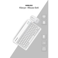 Hace Bazaar Beyaz Kablosuz Klavye ve Mouse Seti