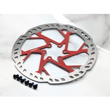 Heugers Impact 21K 180MM 6 Vida Kalın (2.3mm) Kırmızı Fren Rotoru - Elektrikli, Dağ ve Enduro Bisikleti Uyumlu