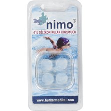Dermateks Nimo 4 Kutulu Silikon Kulak Tıkacı Koruyucu Yüzme İçin Yumuşak Beyaz Medikal Malzeme