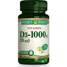 Nature's Bounty Vitamin (Tekli Paket) D3-1000 Iu 100 Kapsül