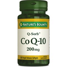 Nature's Bounty Coenzyme Q-10 200 Mg (Q-Sorb™) 30 Kapsül - Dezenfektan Hediyeli (%72 Alkol)
