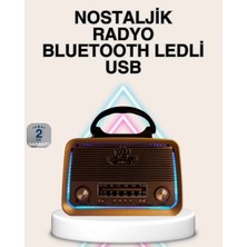 Hace Bazaar Ahşap Nostaljik Radyo Bluetooth USB Sd Kart Destekli