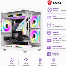 Apphirex Rosa X98 Ryzen 7 7800X3D / Msı B650M-B / Amd RX9060XT 16GB / 16GB Ddr5 6000MHZ / 1tb M.2 SSD / 240MM Sıvı Soğutma Beyaz Masaüstü Oyun Bilgisayarı
