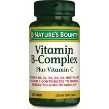 Nature's Bounty Vitamin B-Complex Plus Vitamin C 60 Tablet - Dezenfektan Hediyeli (%72 Alkol)