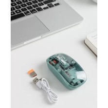 Hace Bazaar Pilli Kablosuz Mouse Bluetooth ve USB Uyumlu Sessiz Tıklama