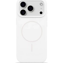 Piyasa Sepeti iPhone 17 Pro Max Mag Core Akıllı MagSafe Animasyonlu Silikon Kılıf Beyaz