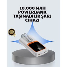 Hace Bazaar Kompakt 10000 Mah Powerbank – Dijital Göstergeli, Type-C ve Lightning Uyumlu