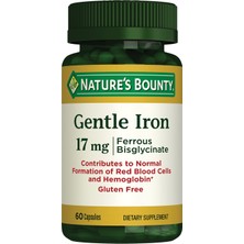 Nature's Bounty Gentle Iron 17 Mg 60 Kapsül - Dezenfektan Hediyeli (%72 Alkol)
