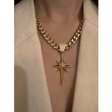 OkkoStore Kalın Zincirli Kuzey Yıldız Kolye