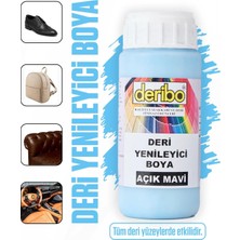 Deribo Açık Mavi Deri Yenileyici Boya 100ML Sünger Hediyeli Koltuk Ayakkabı Çanta İçin