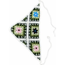Sibel Günay Butik El Örgüsü Çiçek Motifli Üçgen Saç Bandanası – Bohem Yazlık Bandana