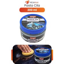 MEGAHAWK Pasta Cila 200 ml Çizik Giderici Parlatıcı Teflon Katkılı Süngerli Set Mavi
