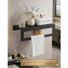 Ataysan Ticaret Çok Amaçlı Banyo Organizeri - Havlu Askılı Metal Duvar Rafı