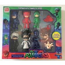 Pj Masks 10'lu Pijamaskeliler Figür Seti Renkli 2-4 Yaş Erkek Çocuklar İçin Hareketli