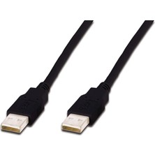 Assmann Usb 2.0 Bağlantı Kablosu 1 Metre Siyah Renk Usb A Erkek - Usb A Erkek AWG 30 Dayanıklı Tasarım