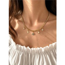 OkkoStore Çok Charmlı Kirpikli Göz Kolye