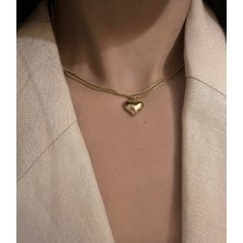 OkkoStore Çift Zincir Kalp Choker Kolye