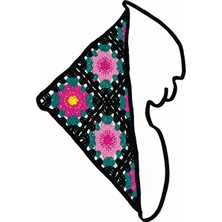 Sibel Günay Butik El Örgüsü Çiçek Motifli Üçgen Saç Bandanası – Bohem Yazlık Bandana
