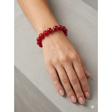Rose Doğaltaş 10 mm Kızıl Akik Doğaltaş Bileklik Unisex
