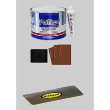 Polikor 450 gr Polyester Çelik Macun Seti, Yüzey Düzgünleştirme ve Kolay Uygulama İçin İdeal