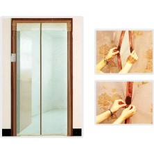 Pratik Mıknatıslı Kapı Sinekliği Krem 80 cm x 210 cm Yırtılmaya Dayanıklı İnce Tül Yapısı