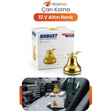 MEGAHAWK Çan Korna 12V Metal Altın Renk Yüksek Sesli Oto Korna Dayanıklı