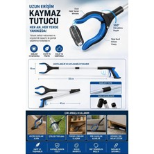 Nisibis Home Mıknatıslı 79CM Uzun Erişimli Mıknatıslı Kaymaz Tutucu -  Katlanır Çöp ve Eşya Toplama Aparatı
