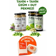 Lutfiye Organik 4’lü Tahin Pekmez Seti – 2 Tahin, Dut ve Üzüm Pekmezi (2 x 280G + 2 x 230G)