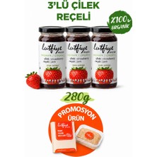 Lutfiye Organik Çilek Reçeli 3’lü Set – Şekeri Meyveden