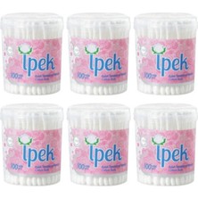 İpek Kulak Temizleme Pamuğu/Çubuğu 100'lü x 6 Adet Yumuşak Malzeme ile Hassas Temizlik