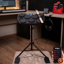 Midex DDX-105ST Profesyonel Standlı Dijital Davul Şarjlı Elektronik Bateri Bluetooth (Davul Stand Kulaklık Baget)