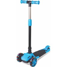 Cool Wheels Tulpar 3 Tekerlekli Işıklı Katlanır Scooter 2 - 4 Yaş Mavi Renkli Tasarım