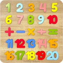 Tollihy Brinco Ahşap Montessori 4 Işlem ve Sayılar Puzzle - Okul Öncesi 25 Parça Eğitici Matematik Öğrenme Seti