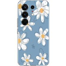 TechTree Tecno Camon 50 Pro 4g Uyumlu Mavi Papatya Bahçesi Baskılı Silikon Kılıf