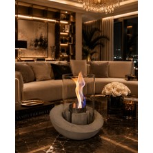 Bee Candle Home BeeCandleHome Vera Bacasız Beton Masaüstü Şömine Bioethanol Dumansız Şömine Yakıtı Hediyeli -Gri Beton Rengi