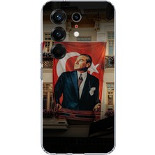 TechTree Tecno Camon 50 Pro 4g Uyumlu Dev Bayrak Detaylı Atatürk Baskılı Silikon Kılıf