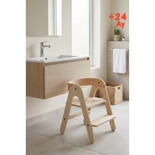 Mamatoyz Ahşap Basamak ve Sandalye - MiniStep Naturel - Öğrenme Basamağı - Banyo ve Mutfak için Yükseltici - 