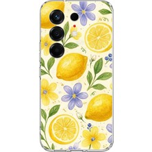 TechTree Tecno Camon 50 4g Uyumlu Sulu Boya Limon ve Çiçek Desenli Baskılı Silikon Kılıf