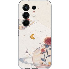 TechTree Tecno Camon 50 Pro 4g Uyumlu Gezegen, Yıldız ve Gül Baskılı Silikon Kılıf