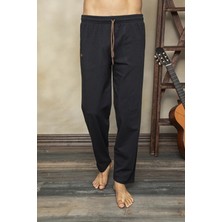 Kly Erkek Siyah Ince  Pamuk Pijama Alt 0120