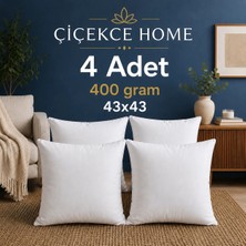 Çiçekce Home  4 'lü Dekoratif Silikonlu Kırlent Iç Yastığı 43X43CM - 400GR