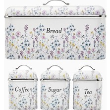 Laura Ashley Wild Meadow Ekmek Kutusu ve 3'lü Saklama Kavanozu Seti