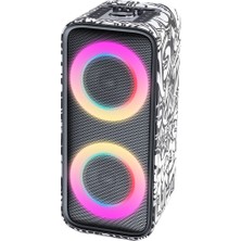 Shaza Synthetic Leather Akustik Girişli 80W, 60 cm Büyük Boy Rgb Hoparlör