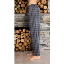 Kly Ince Tek Alt Çok Rahat Ekoseli Pamuk Pijama